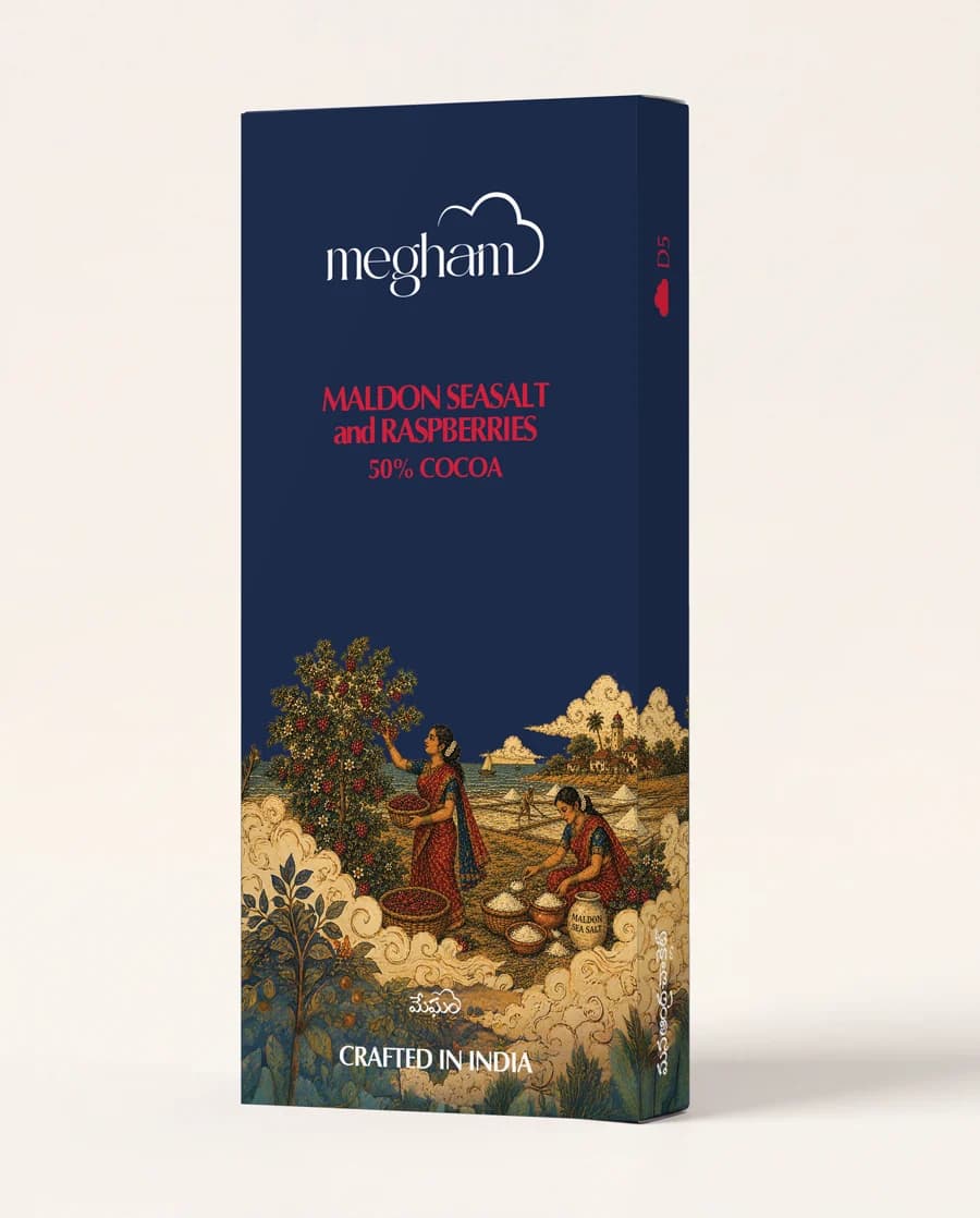 Dark Chocolate 50% — Maldon Sea Salt & Raspberry 50g artisanal chocolate bar